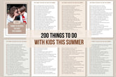 200 Things To Do With Kids This Summer - 9 Pages